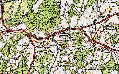 Old map of Mutton Hall in 1920