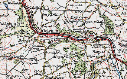 Old map of Cilcain Hall in 1924