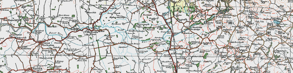 Old map of Lancaster Canal in 1924