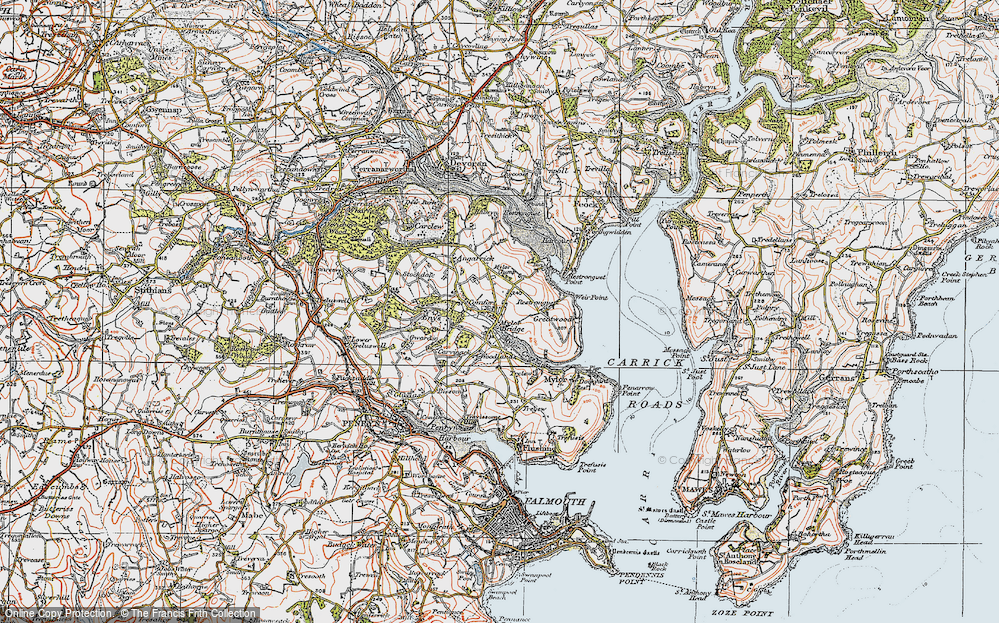 Old Map of Mylor Bridge, 1919 in 1919