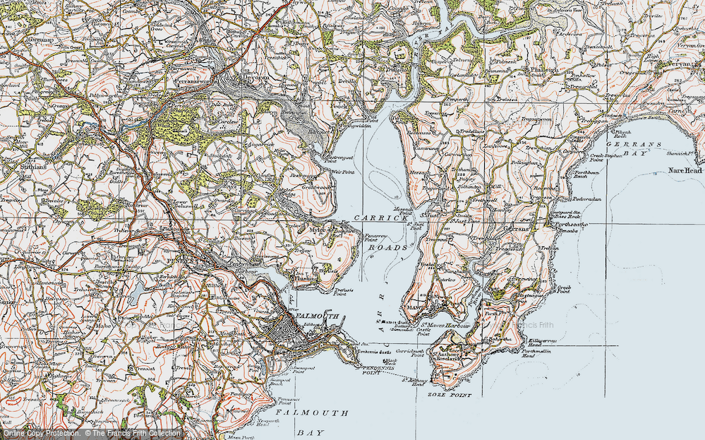 Old Map of Mylor Churchtown, 1919 in 1919