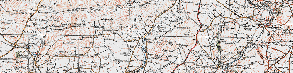 Old map of Ynysfawr in 1922