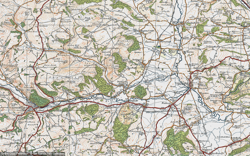 Old Map of Mynd, 1920 in 1920