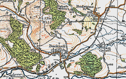 Old map of Bucknell Hill in 1920