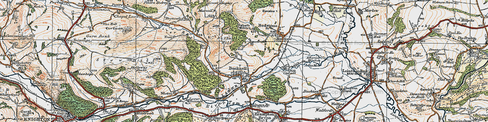 Old map of Mynd in 1920