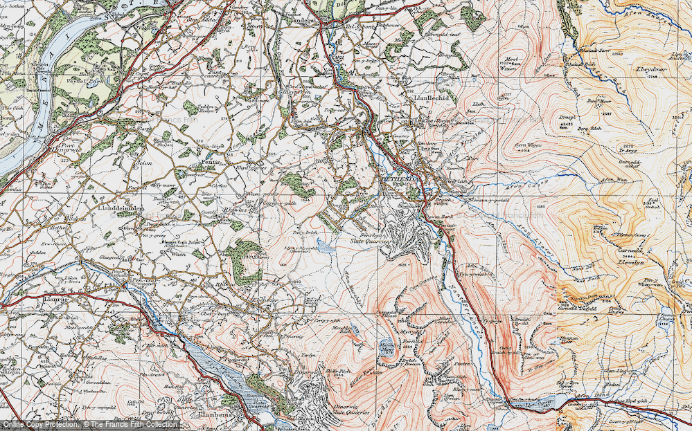 Old Map of Myndd Llandegai, 1922 in 1922