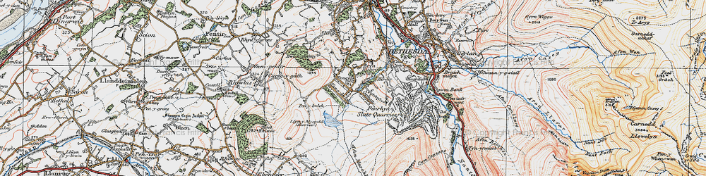 Old map of Myndd Llandegai in 1922