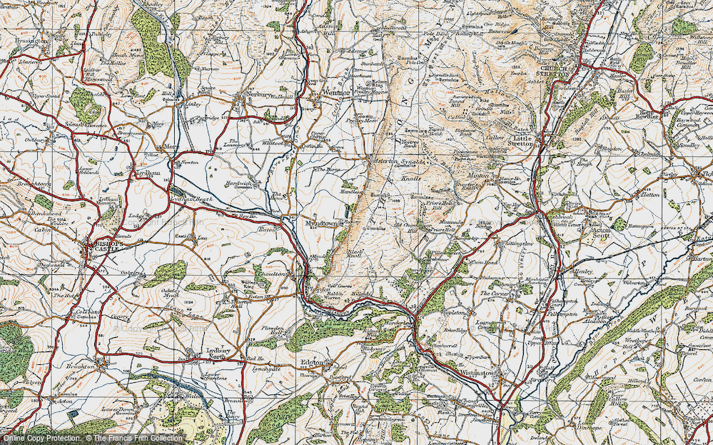 Old Map of Myndtown, 1920 in 1920