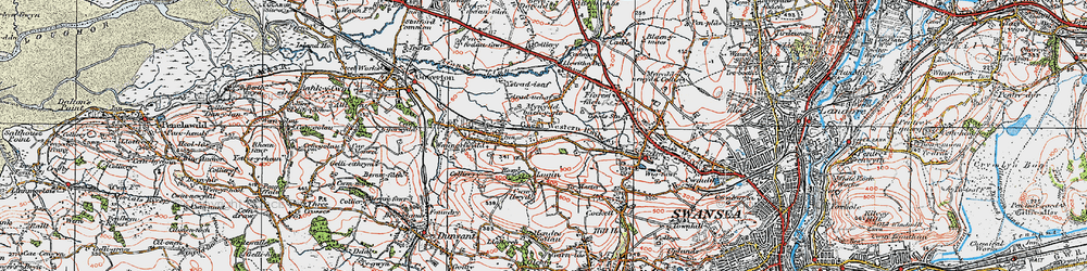 Old map of Mynydd-bach-y-glo in 1923
