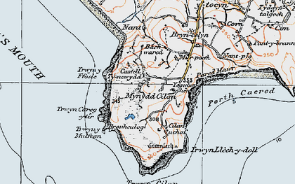 Old map of Mynydd Gilan in 1922