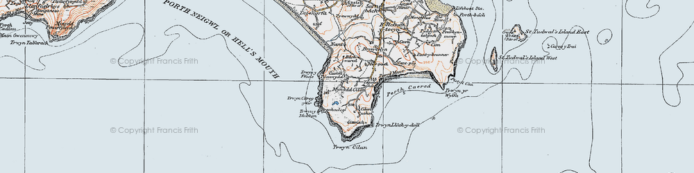 Old map of Mynydd Gilan in 1922