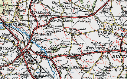 Old map of Mynydd Isa in 1924
