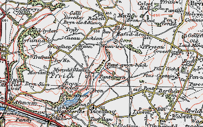 Old map of Mynydd-llan in 1924