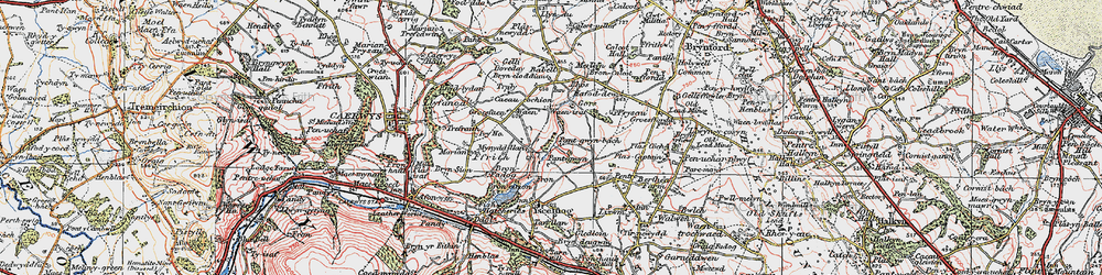 Old map of Mynydd-llan in 1924