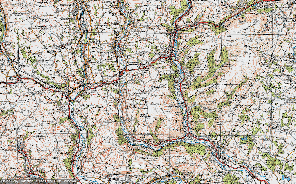 Old Map of Mynyddislwyn, 1919 in 1919
