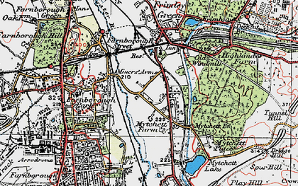 Old map of Basingstoke Canal in 1919