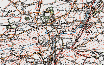 Old map of Mytholmes in 1925
