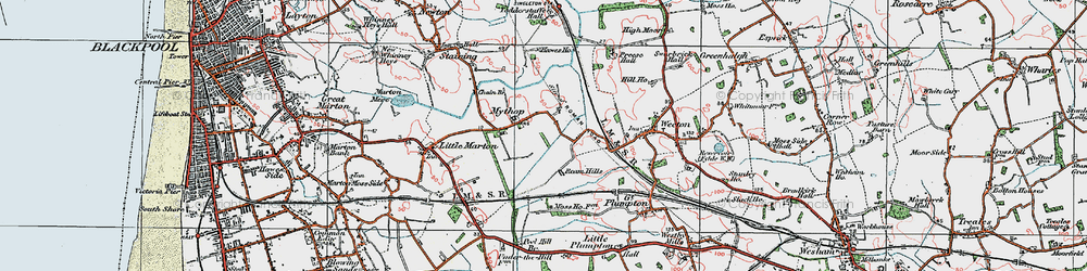 Old map of Todderstaffe Hall in 1924