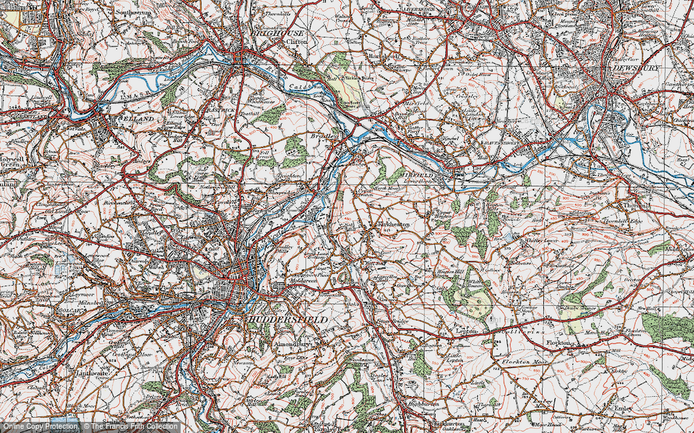 Old Map of Nab Hill, 1925 in 1925
