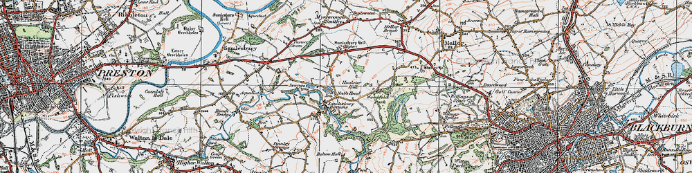Old map of Woodfold Hall in 1924