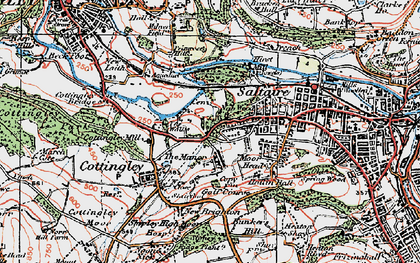 Old map of Nab Wood in 1925