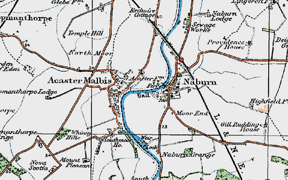 Old map of Naburn in 1924