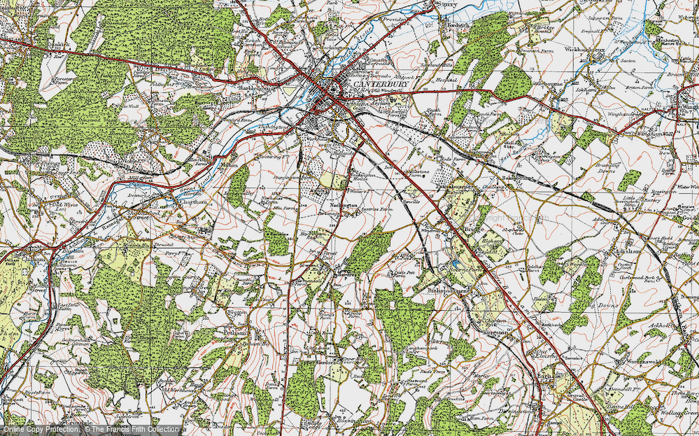 Old Map of Nackington, 1920 in 1920