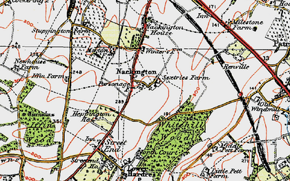 Old map of Nackington in 1920