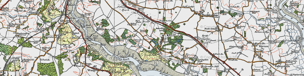 Old map of Nacton in 1921