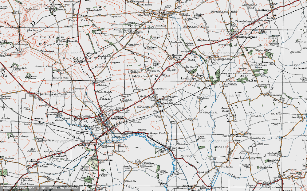 Old Map of Nafferton, 1924 in 1924