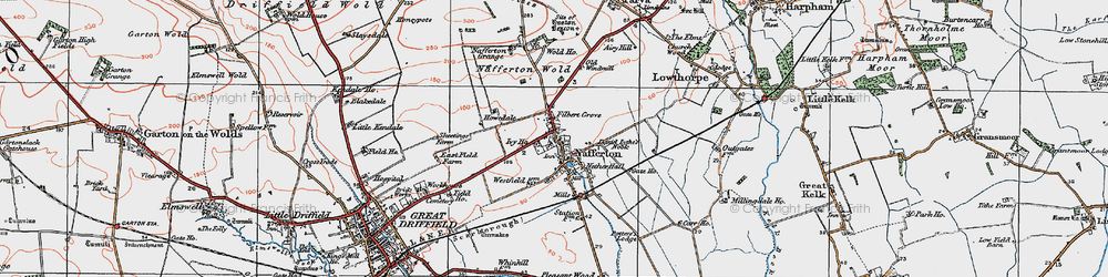 Old map of Nafferton in 1924
