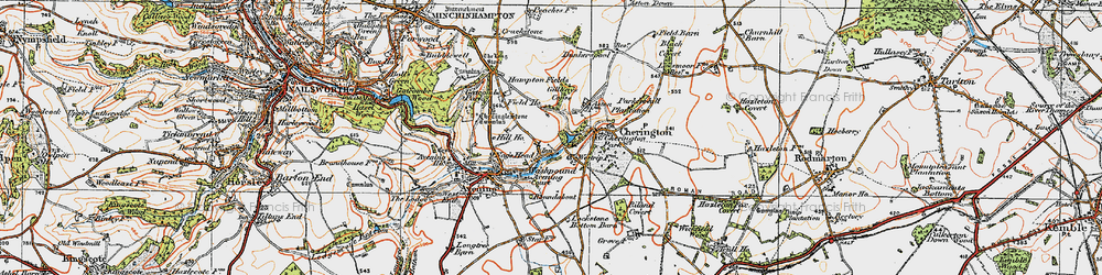 Old map of Westrip Farm Ho in 1919