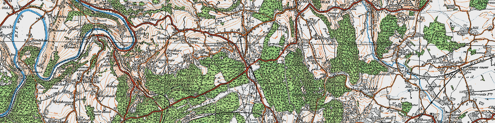 Old map of Nailbridge in 1919