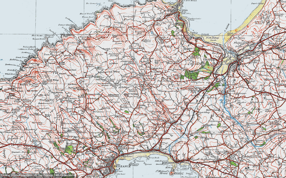 Old Map of Historic Map covering Borea in 1919