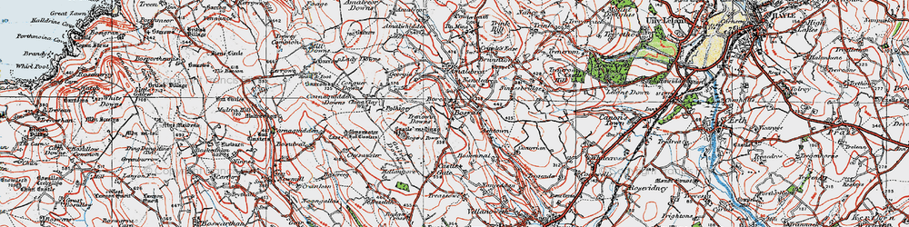Old map of Borea in 1919