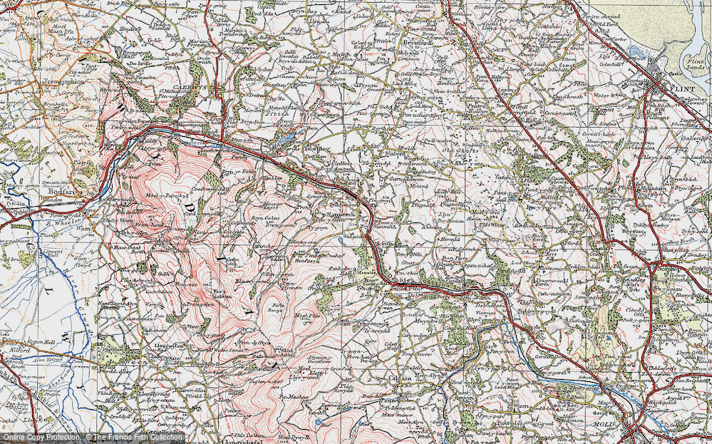 Old Map of Nannerch, 1924 in 1924