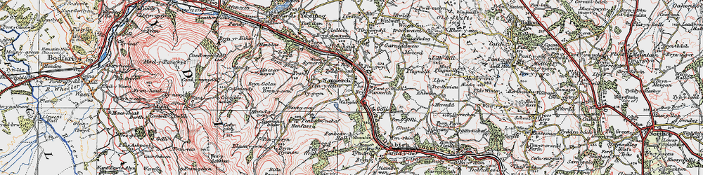 Old map of Nannerch in 1924