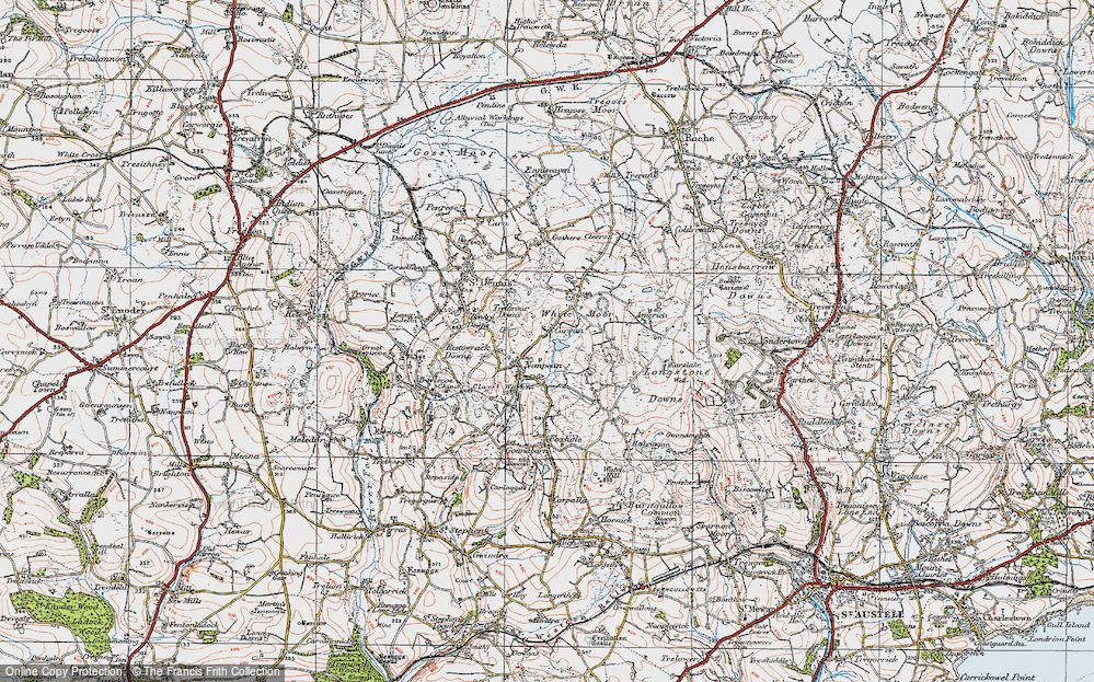 Old Map of Nanpean, 1919 in 1919