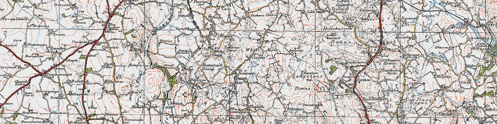 Old map of Nanpean in 1919