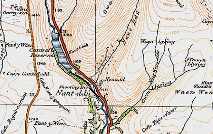 Old map of Taf Fechan in 1923