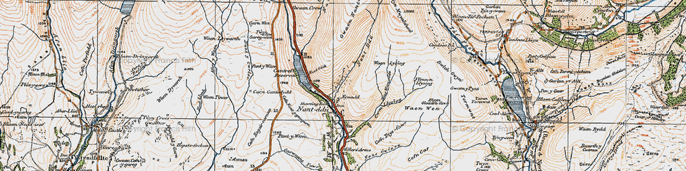 Old map of Blaen Gloddfa-fawr in 1923