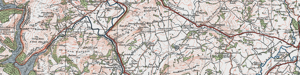 Old map of Yr Hysfa in 1923