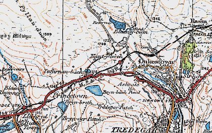Old map of Nant-y-Bwch in 1919