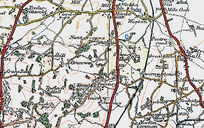 Old map of Nant y Caws in 1921