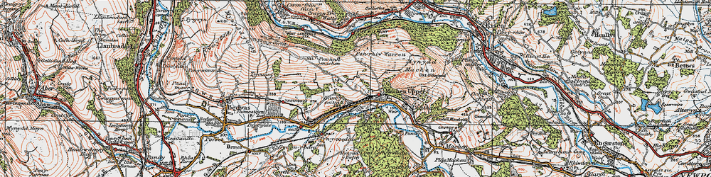 Old map of Nant-y-ceisiad in 1919