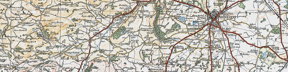 Old map of Nant-y-gollen in 1921
