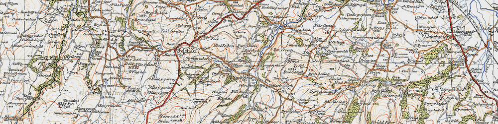Old map of Bryn Robin in 1922