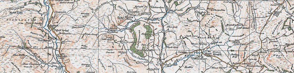 Old map of Bryncenarth in 1922