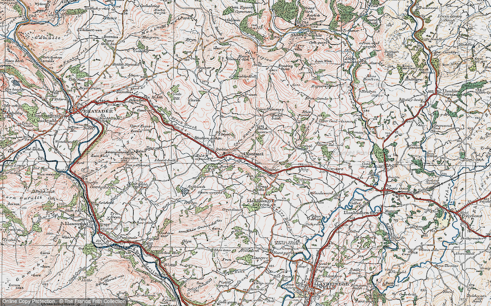 Old Map of Nantmel, 1922 in 1922