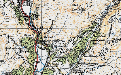 Old map of Buarthau in 1922